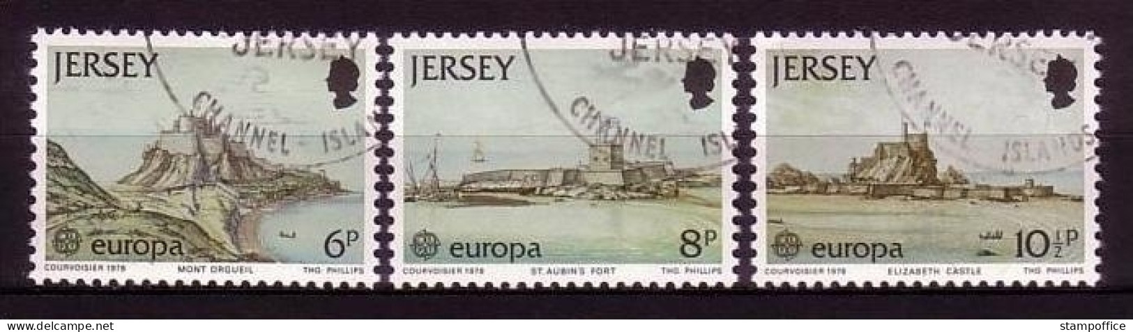 JERSEY MI-NR. 177-179 GESTEMPELT(USED) EUROPA 1978 BAUDENKMÄLER SCHLOSS FESTUNG - 1978