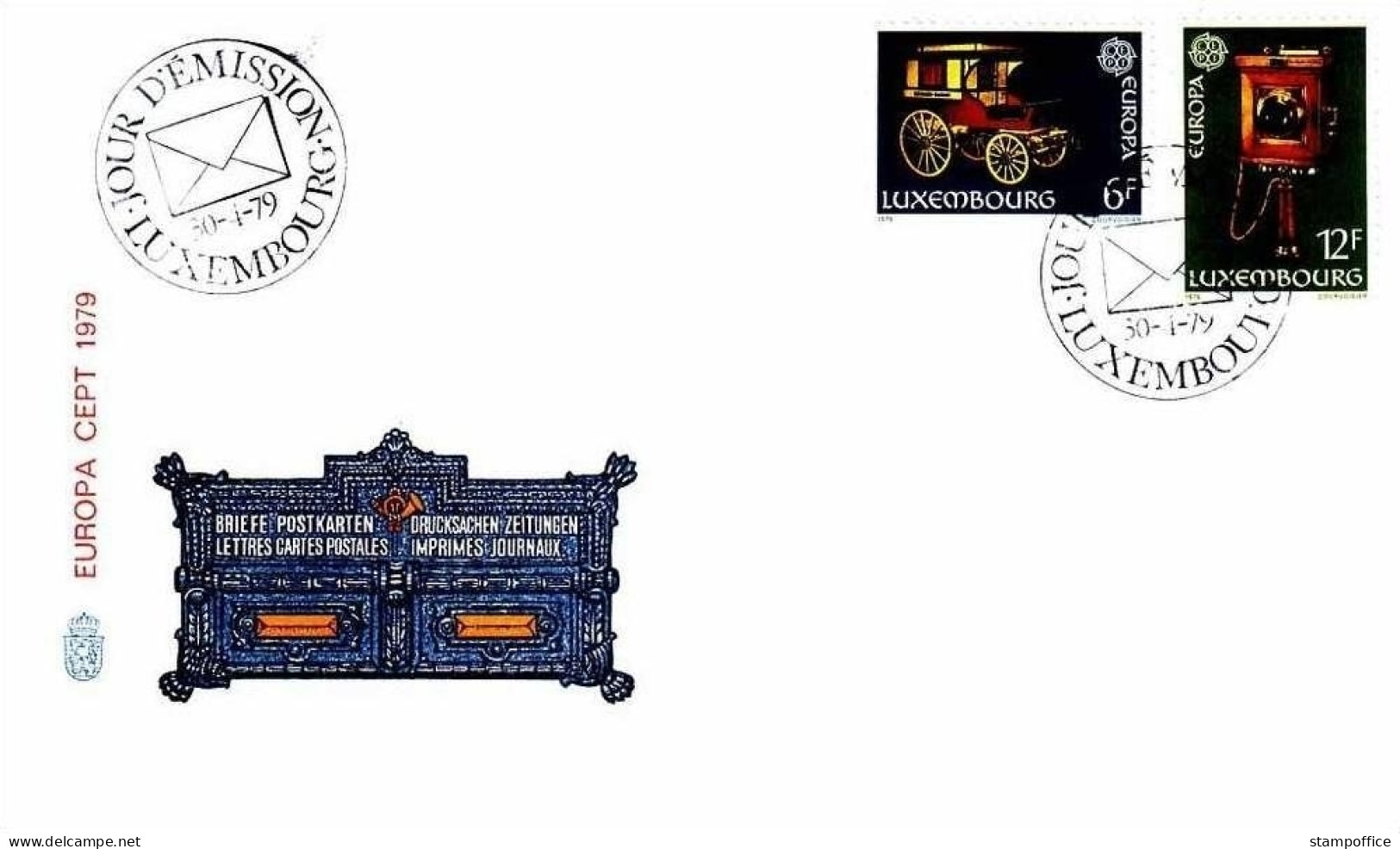 LUXEMBOURG MI-NR. 987-988 FDC EUROPA-CEPT 1979 KUTSCHE TELEFON - FDC