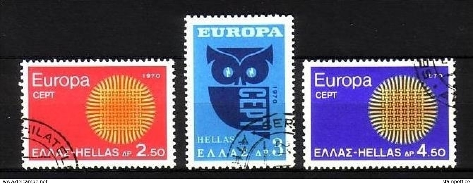 GRIECHENLAND MI-NR. 1040-1042 GESTEMPELT(USED) EUROPA 1970 SONNENSYMBOL - 1970