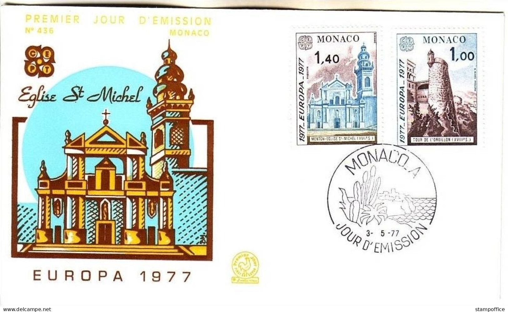 MONACO MI-NR. 1273-1274 FDC EUROPA 1977 - LANDSCHAFTEN - 1977