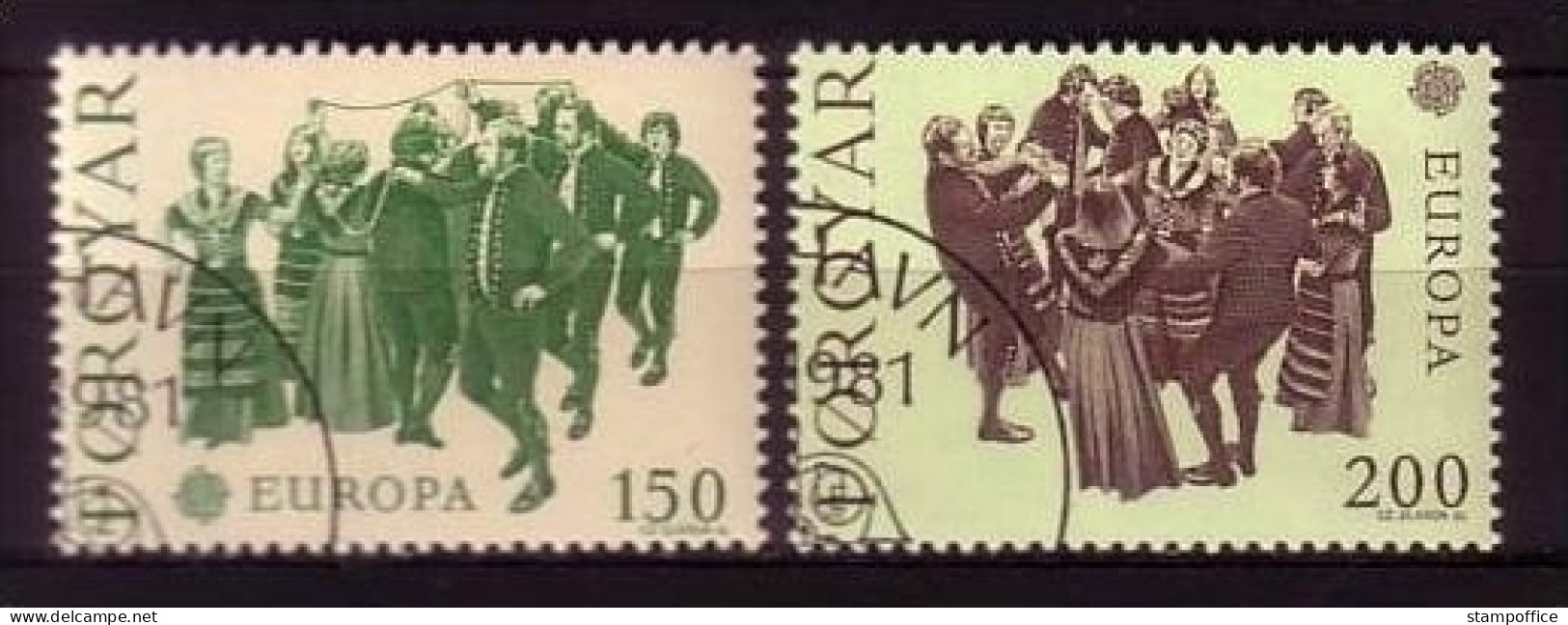 FÄRÖER MI-NR. 63-64 GESTEMPELT(USED) EUROPA 1981 FOLKLORE - 1981