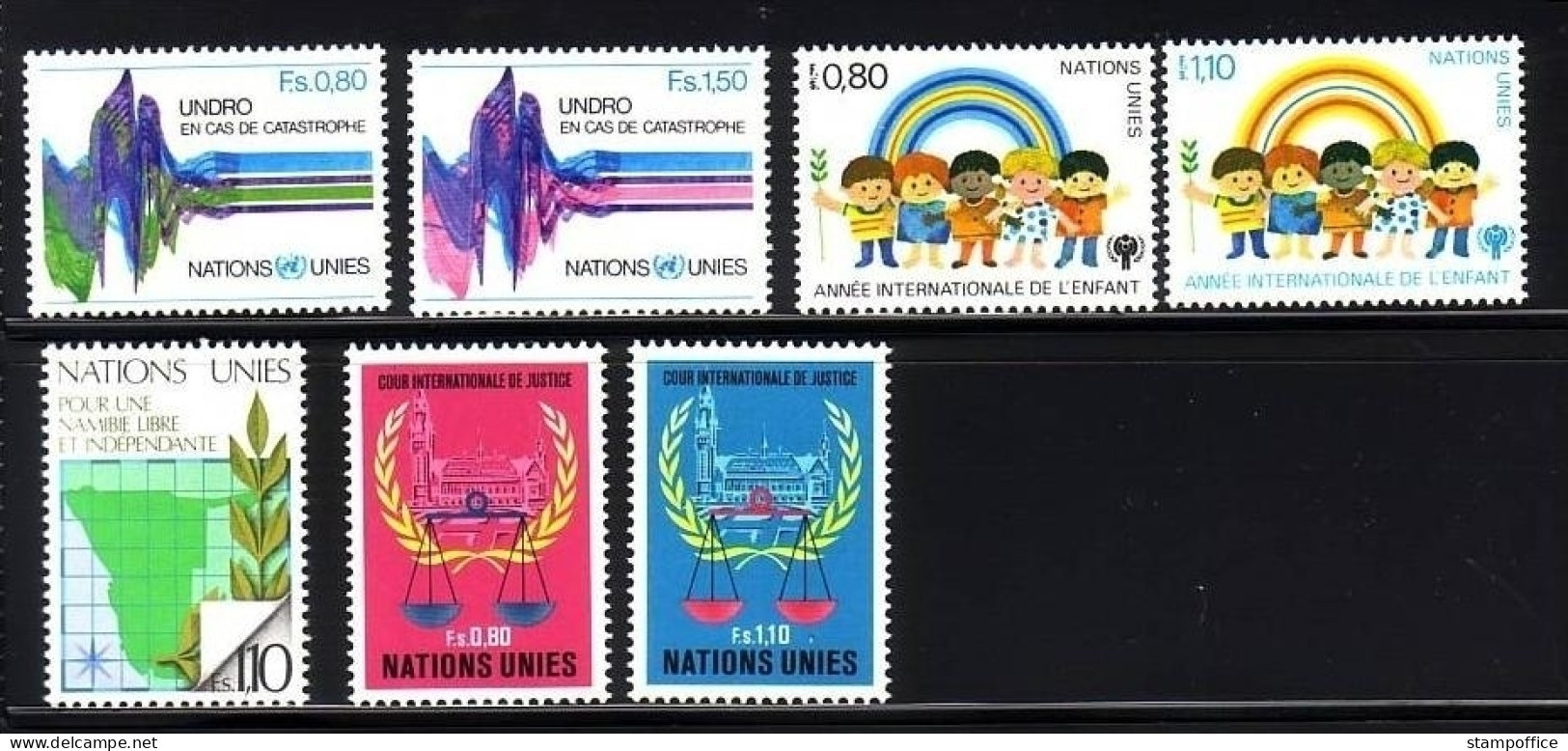 UNO GENF JAHRGANG 1979 POSTFRISCH(MINT) MI-NR. 81-87 MIT JAHR DES KINDES USW - Neufs