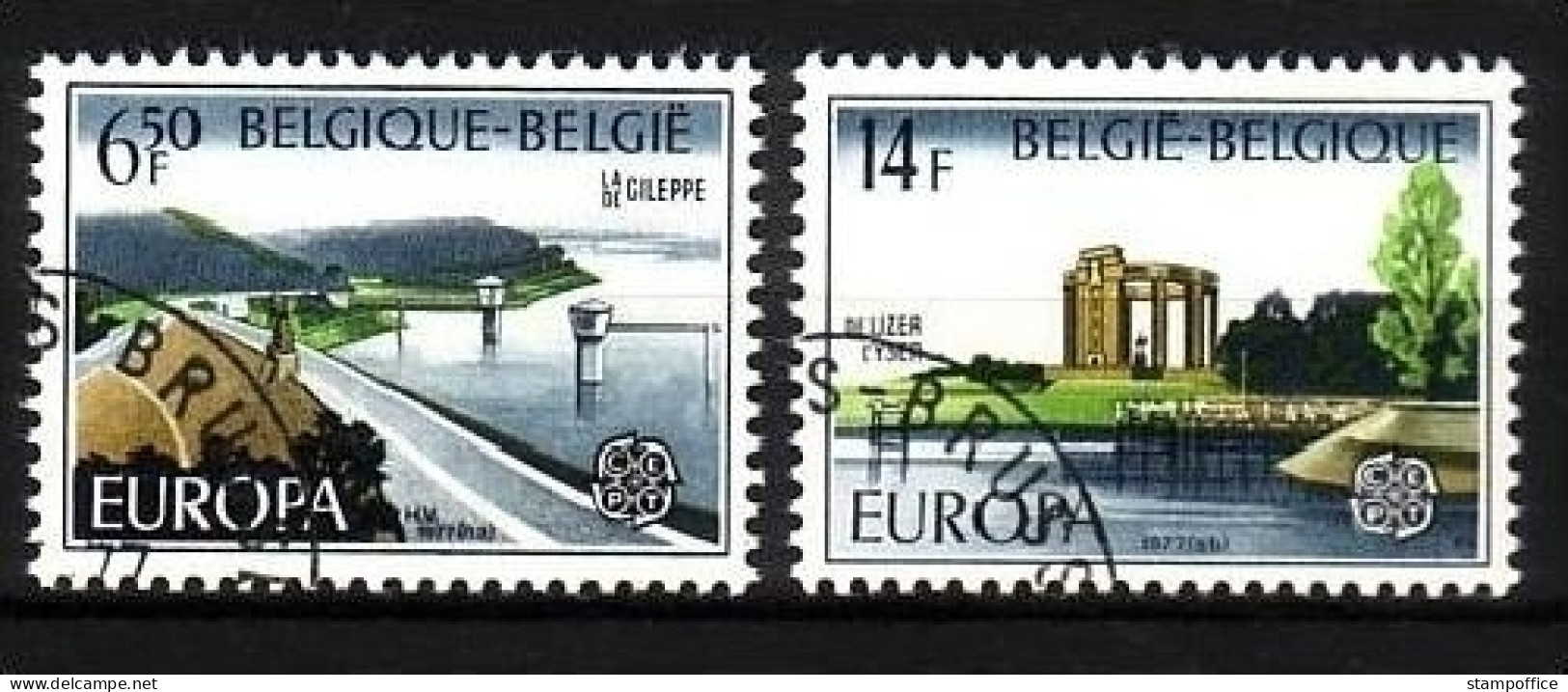 BELGIEN MI-NR. 1905-1906 GESTEMPELT(USED) EUROPA 1977 - LANDSCHAFTEN STAUDAMM - 1977