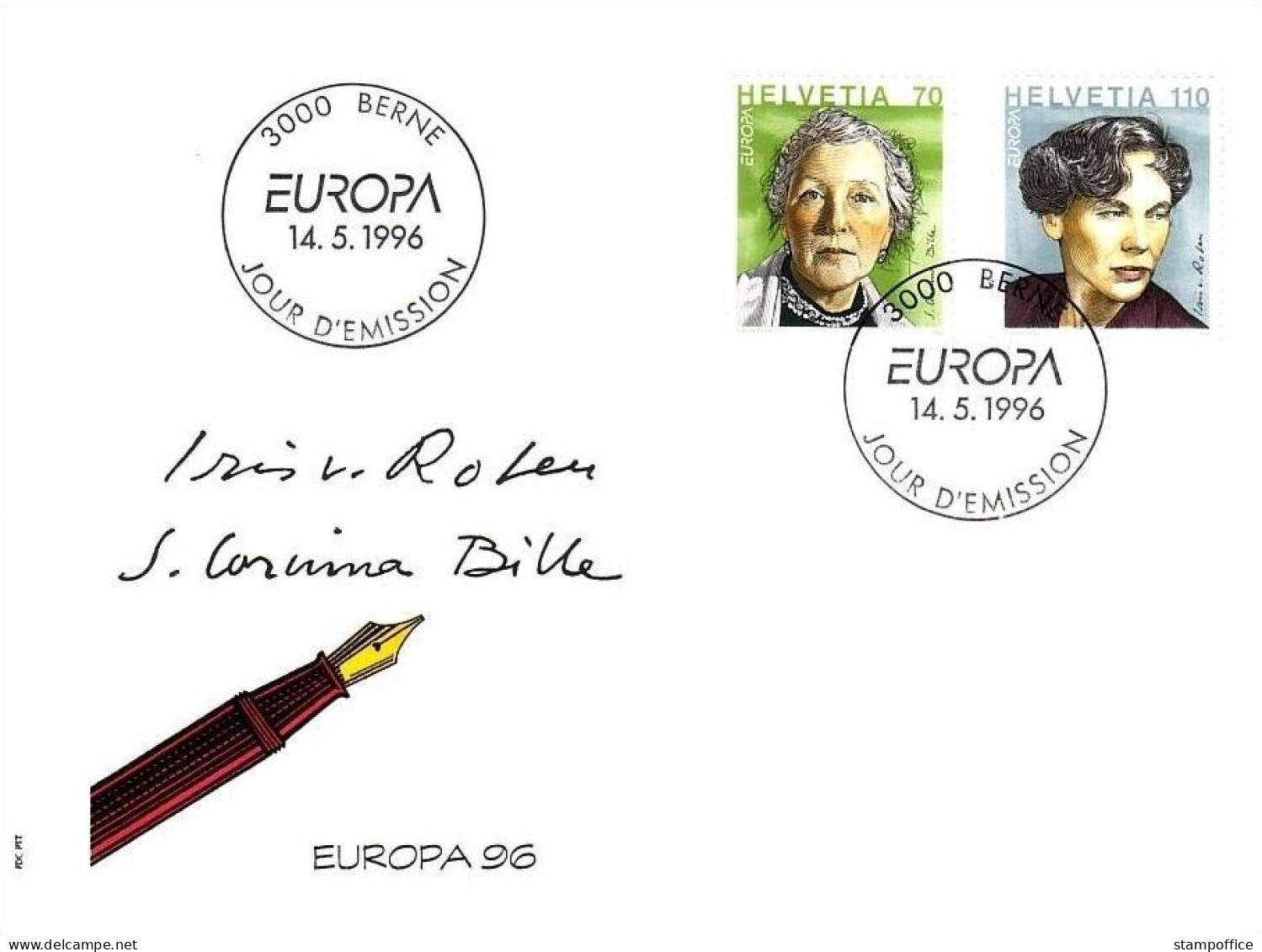 SCHWEIZ MI-NR. 1581-1582 FDC EUROPA 1996 BERUEHMTE FRAUEN - 1996