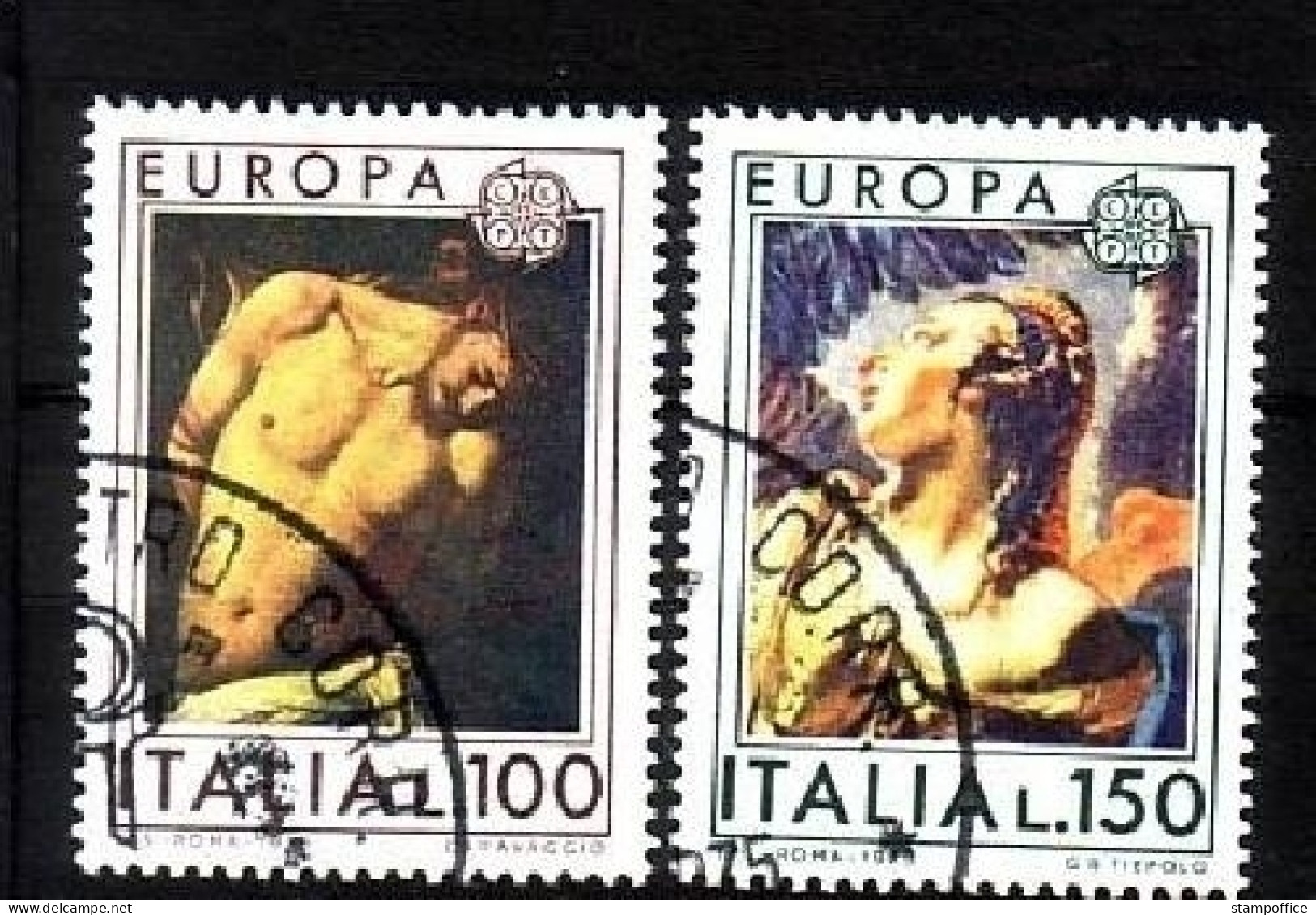 ITALIEN MI-NR. 1489-1490 GESTEMPELT(USED) EUROPA 1975 GEMÄLDE MICHELANGELO UND TIEPOLO - 1975