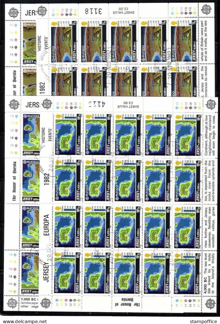 JERSEY MI-NR. 278-281 GESTEMPELT(USED) KB EUROPA 1982 HISTORISCHE EREIGNISSE - 1982