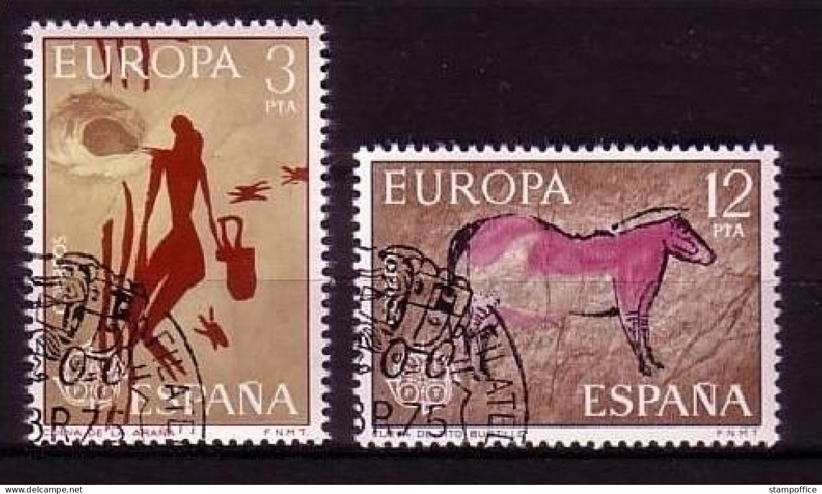SPANIEN MI-NR. 2151-2152 GESTEMPELT(USED) EUROPA 1975 GEMÄLDE HÖHLENMALEREI PFERD - 1975