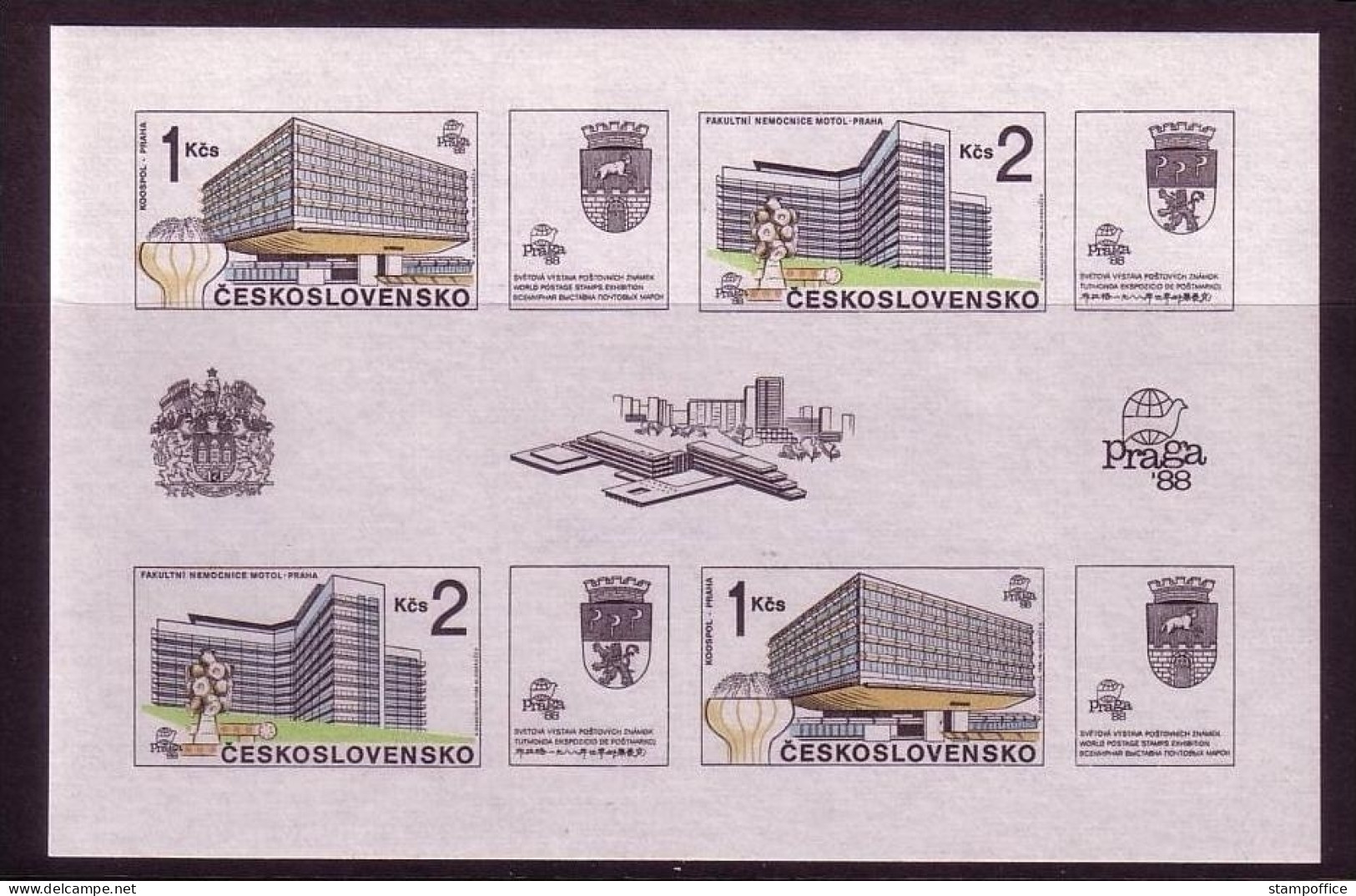 TSCHECHOSLOWAKEI 10 X BLOCK 85-86 POSTFRISCH(MINT) MODERNE GEBÄUDE BRIEFMARKENAUSSTELLUNG PRAGA`88 PRAG - Blocks & Sheetlets