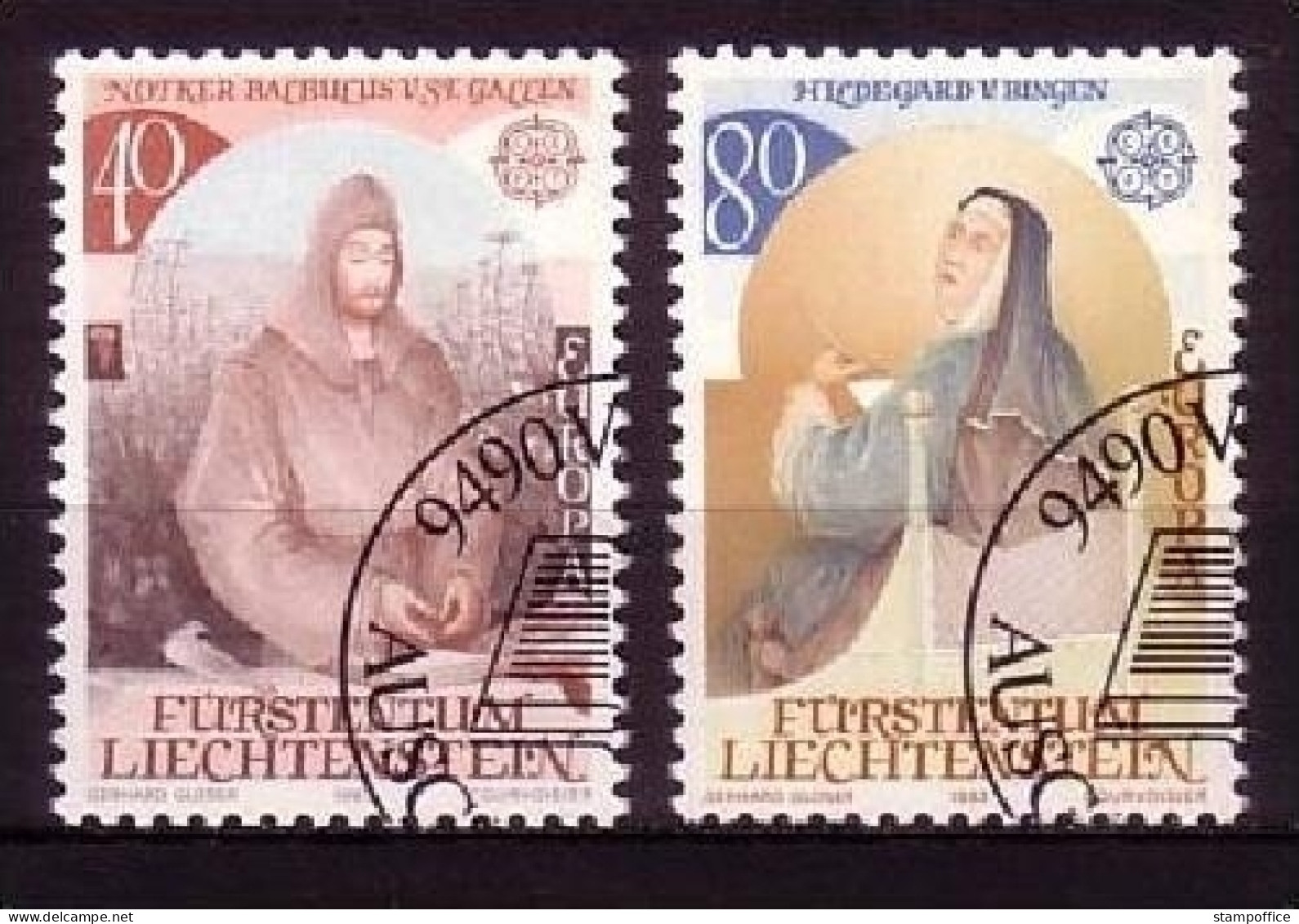 LIECHTENSTEIN MI-NR. 816-817 GESTEMPELT(USED) EUROPA 1983 GROSSE WERKE HILDEGARD VON BINGEN - 1983