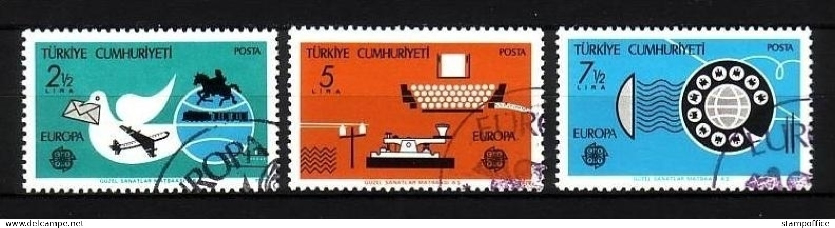 TÜRKEI MI-NR. 2477-2479 GESTEMPELT(USED) EUROPA 1979 POST- Und FERNMELDEWESEN PFERD REITER EISENBAHN - 1979