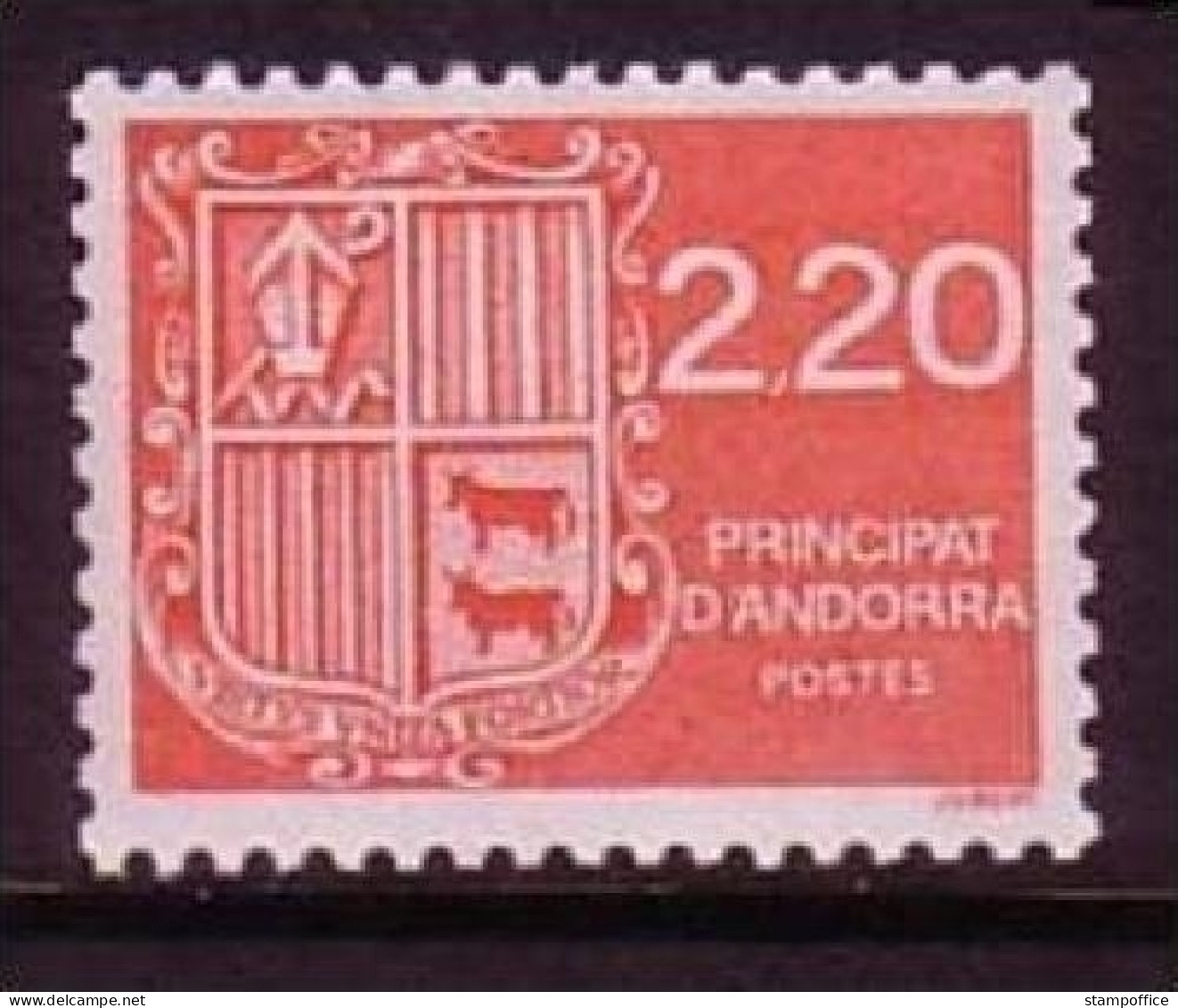 ANDORRA FRANZÖSISCH MI-NR. 387 POSTFRISCH(MINT) FREIMARKE WAPPEN - Stamps