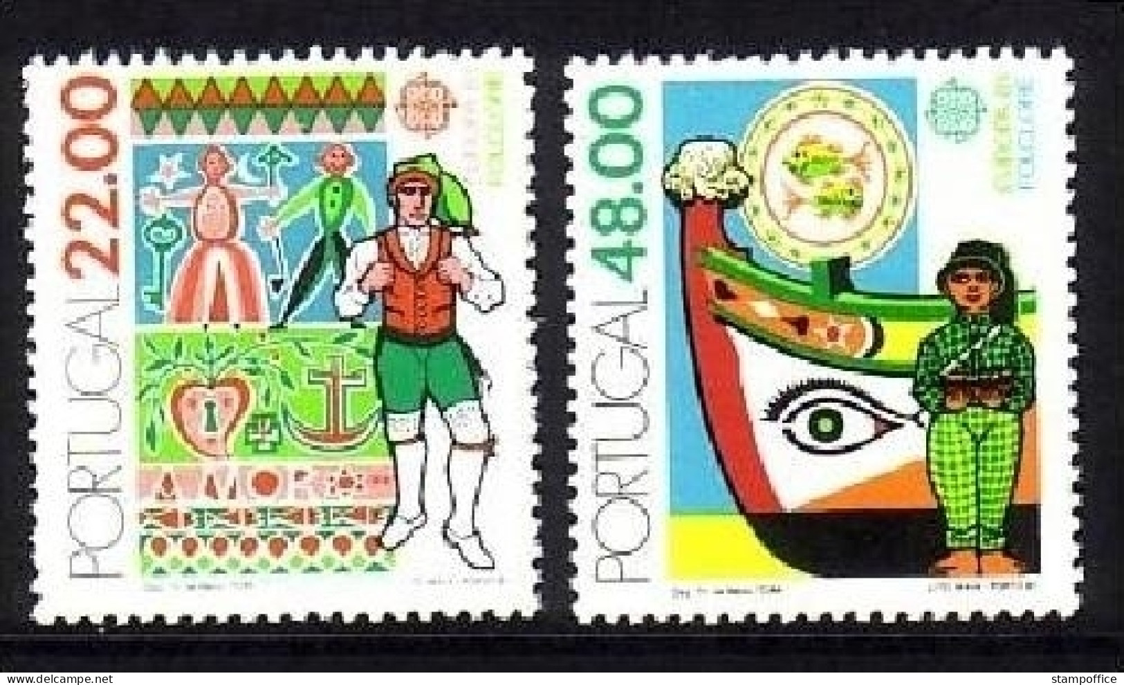 PORTUGAL MI-NR. 1531-1532 POSTFRISCH(MINT) EUROPA 1981 FOLKLORE FISCHERBOOT - 1981