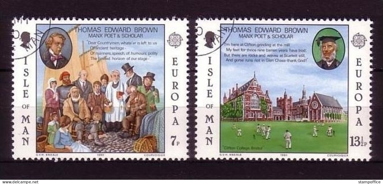 ISLE OF MAN MI-NR. 164-165 GESTEMPELT(USED) EUROPA 1980 PERSÖNLICHKEITEN - 1980