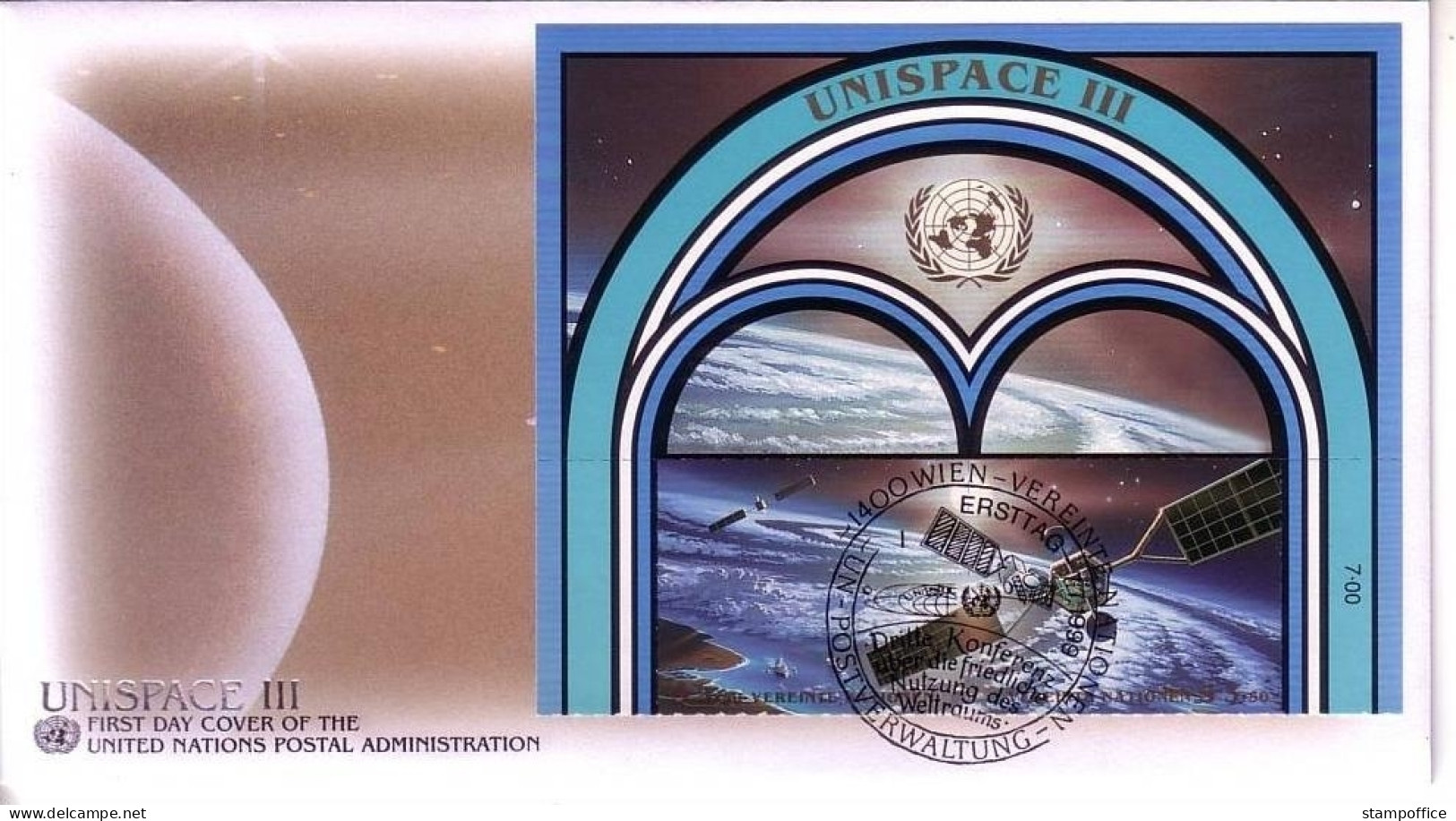 UNO WIEN MI-NR. 291-292 FDC UNISPACE III 1999 - FDC