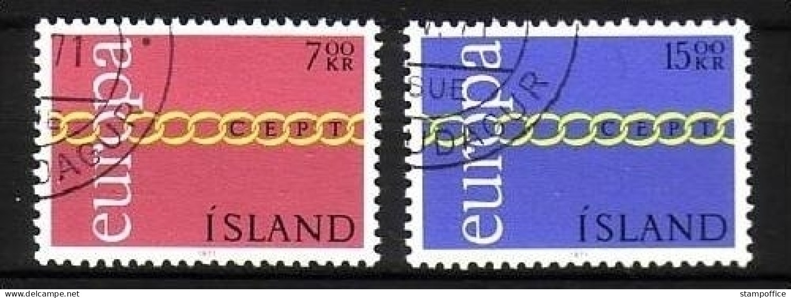 ISLAND MI-NR. 451-452 GESTEMPELT(USED) EUROPA 1971 KETTE - 1971