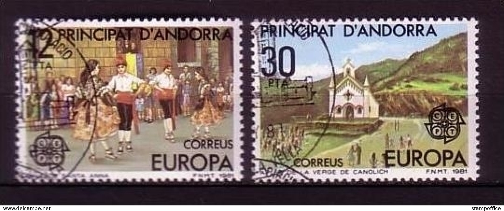 ANDORRA SPANISCH MI-NR. 138-139 GESTEMPELT(USED) EUROPA 1981 FOLKLORE VOLKSTANZ - 1981