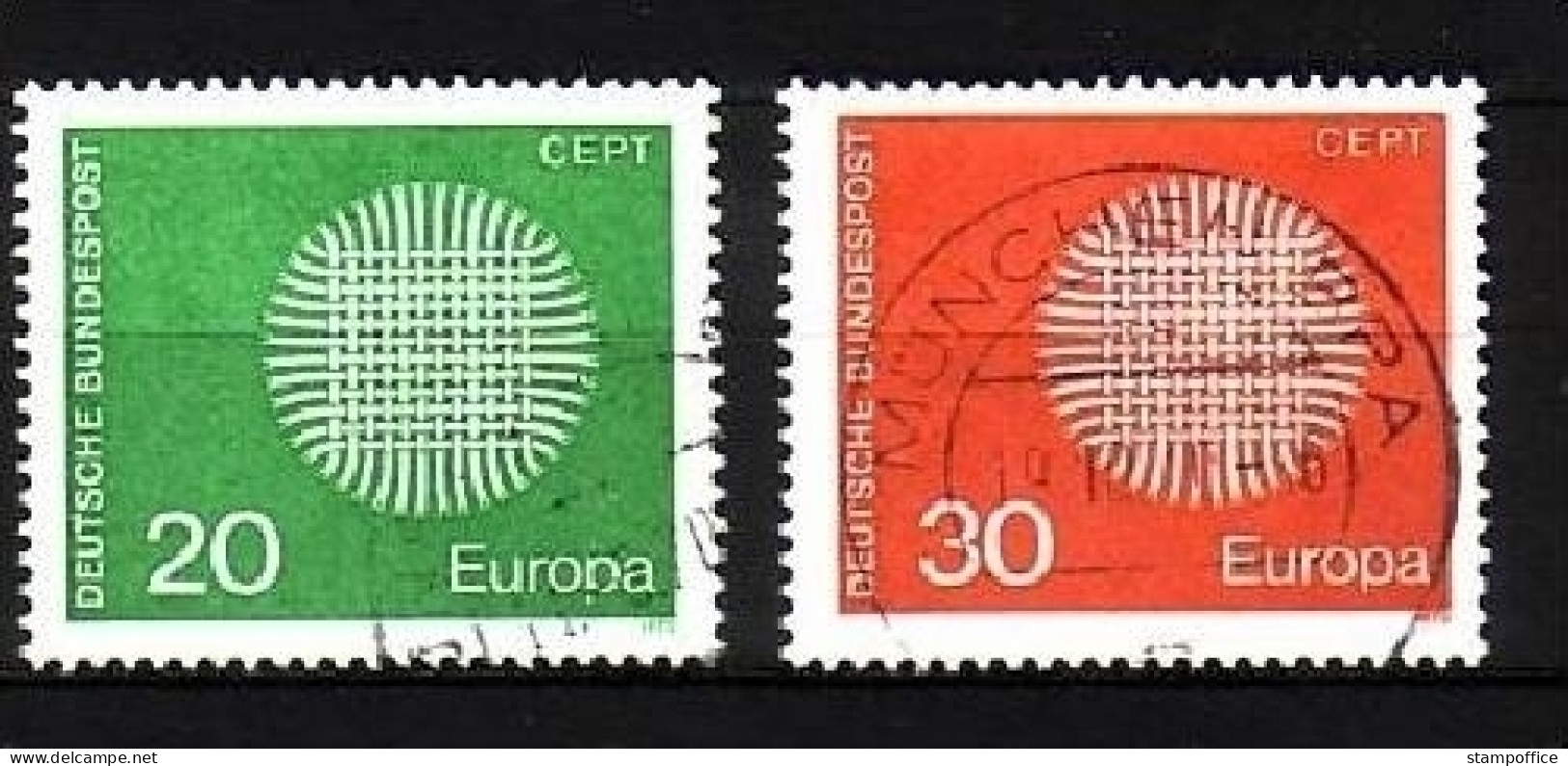 DEUTSCHLAND MI-NR. 620-621 O EUROPA 1970 SONNENSYMBOL - 1970