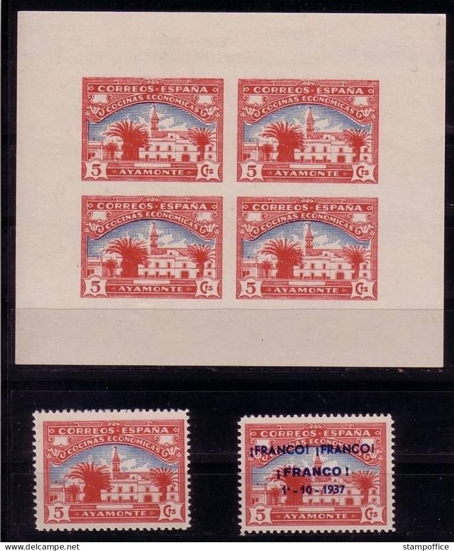 SPANIEN AYAMONTE BLOCK Und MARKEN Rot - 1.10.1937 - Emisiones Repúblicanas