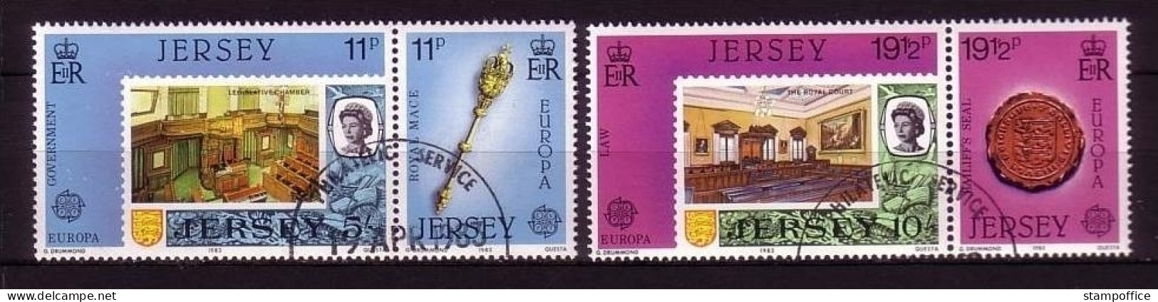 JERSEY MI-NR. 299-302 GESTEMPELT(USED) EUROPA 1983 GROSSE WERKE MARKE AUF MARKE - 1983