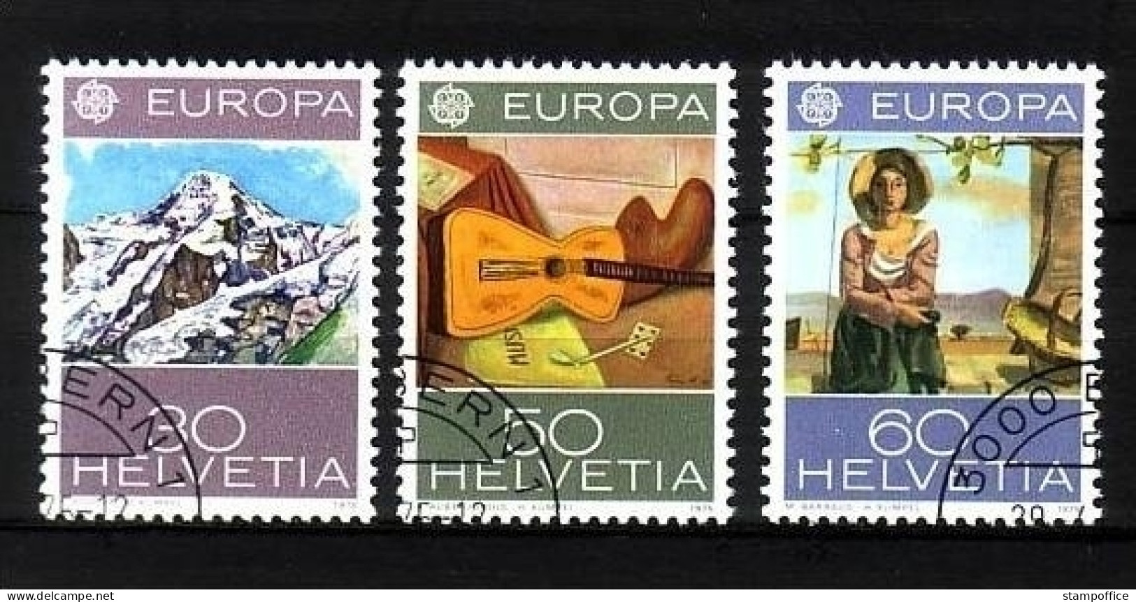 SCHWEIZ MI-NR. 1050-1052 GESTEMPELT(USED) EUROPA 1975 GEMÄLDE - 1975