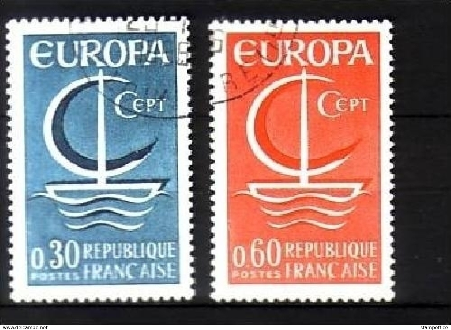 FRANKREICH MI-NR. 1556-1557 O EUROPA 1966 - SEGEL - 1966