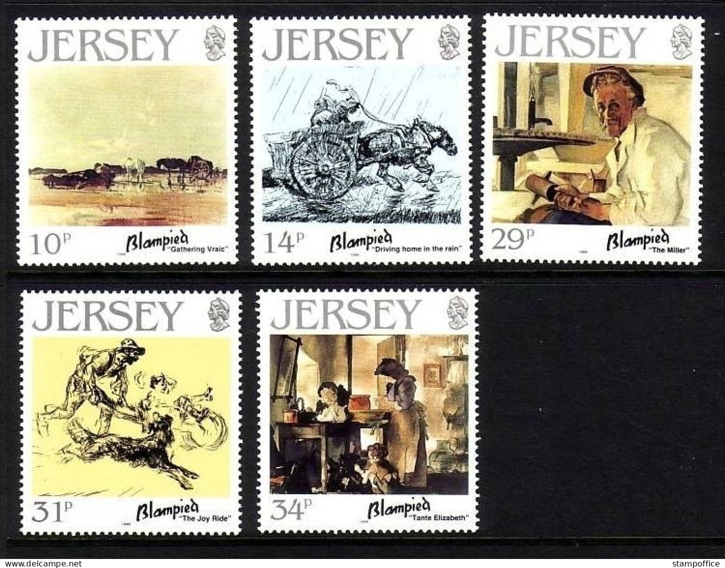 JERSEY MI-NR. 388-392 POSTFRISCH(MINT) EDMOND BLAMPIED MALER - Moderne