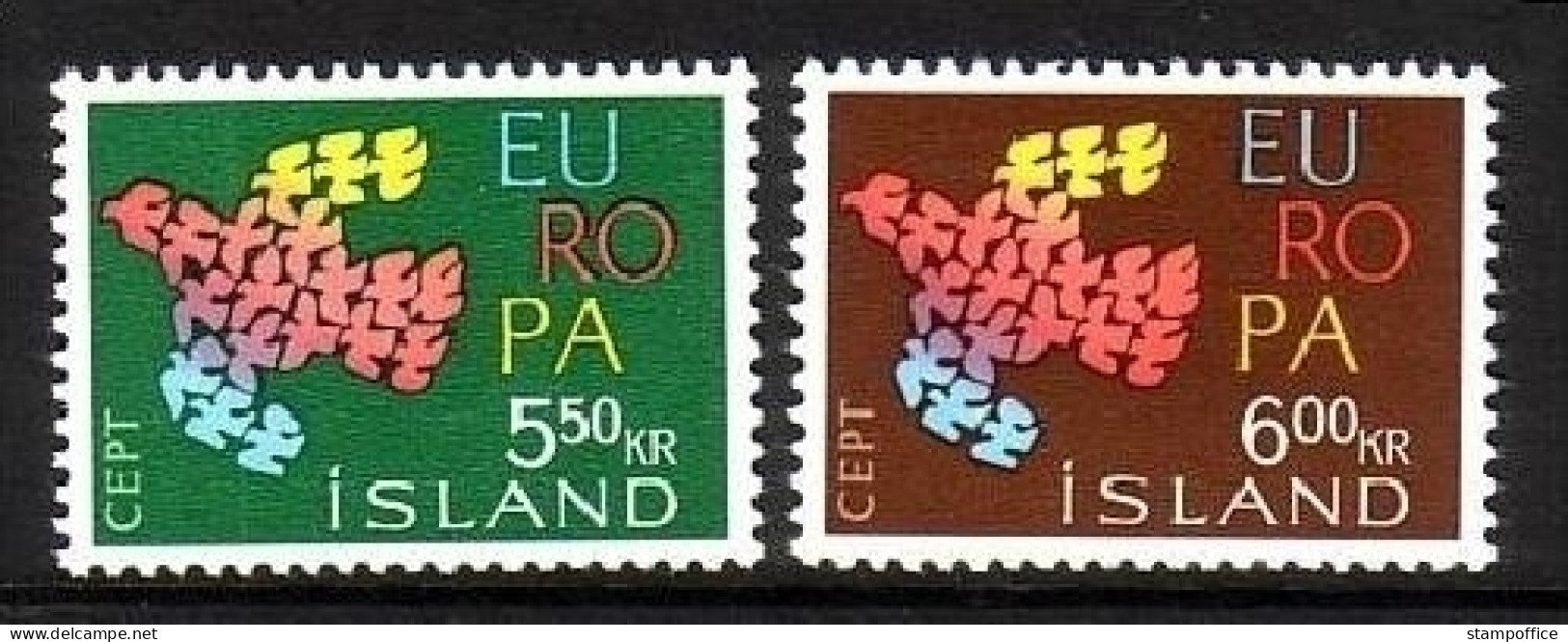 ISLAND MI-NR. 354-355 POSTFRISCH(MINT) EUROPA 1961 TAUBE - 1961