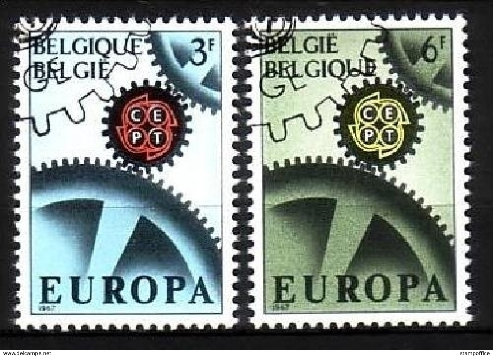 BELGIEN MI-NR. 1472-1473 GESTEMPELT(USED) EUROPA 1967 ZAHNRÄDER - 1967