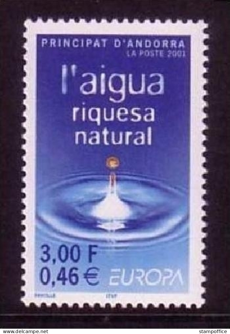 ANDORRA FRANZÖSISCH MI-NR. 567 POSTFRISCH(MINT) EUROPA 2001 Wasser - 2001