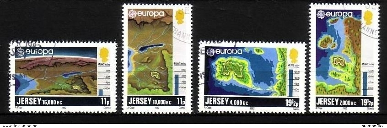 JERSEY MI-NR. 278-281 GESTEMPELT(USED) EUROPA 1982 HISTORISCHE EREIGNISSE - 1982