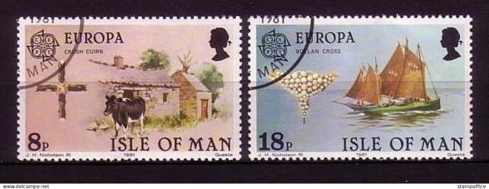 ISLE OF MAN MI-NR. 187-188 GESTEMPELT(USED) EUROPA 1981 FOLKLORE SEGELBOOTE - 1981