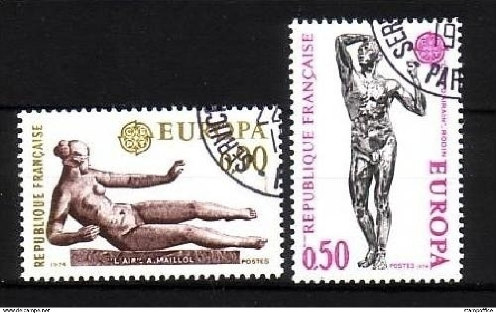 FRANKREICH MI-NR. 1869-1870 GESTEMPELT(USED) EUROPA 1974 SKULPTUREN AUGUSTE RODIN - 1974