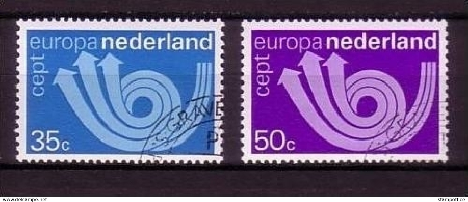 NIEDERLANDE MI-NR. 1011-1012 GESTEMPELT(USED) EUROPA 1973 POSTHORN - 1973