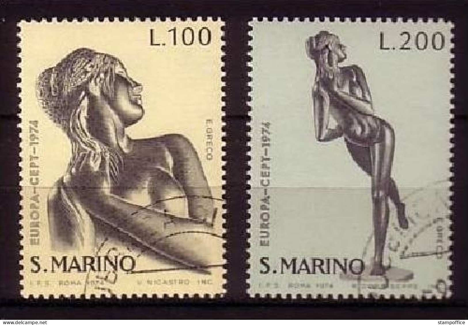 SAN MARINO MI-NR. 1067-1068 GESTEMPELT(USED) EUROPA 1974 SKULPTUREN - 1974