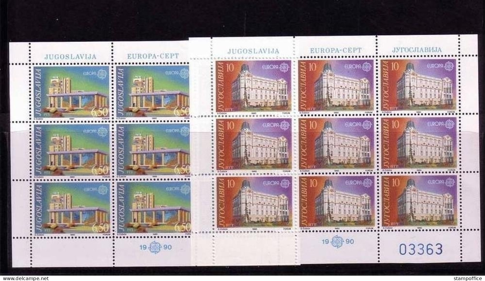 JUGOSLAWIEN MI-NR. 2414-2415 POSTFRISCH(MINT) KB EUROPA 1990 POSTALISCHE EINRICHTUNGEN - 1990