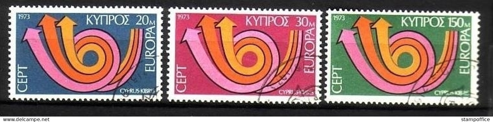 ZYPERN MI-NR. 389-391 GESTEMPELT(USED) EUROPA 1973 POSTHORN - 1973