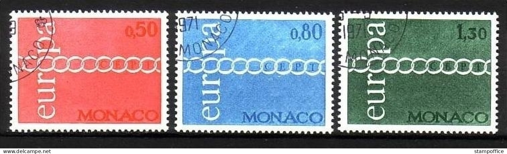 MONACO MI-NR. 1014-1016 GESTEMPELT(USED) EUROPA 1971 KETTE - 1971