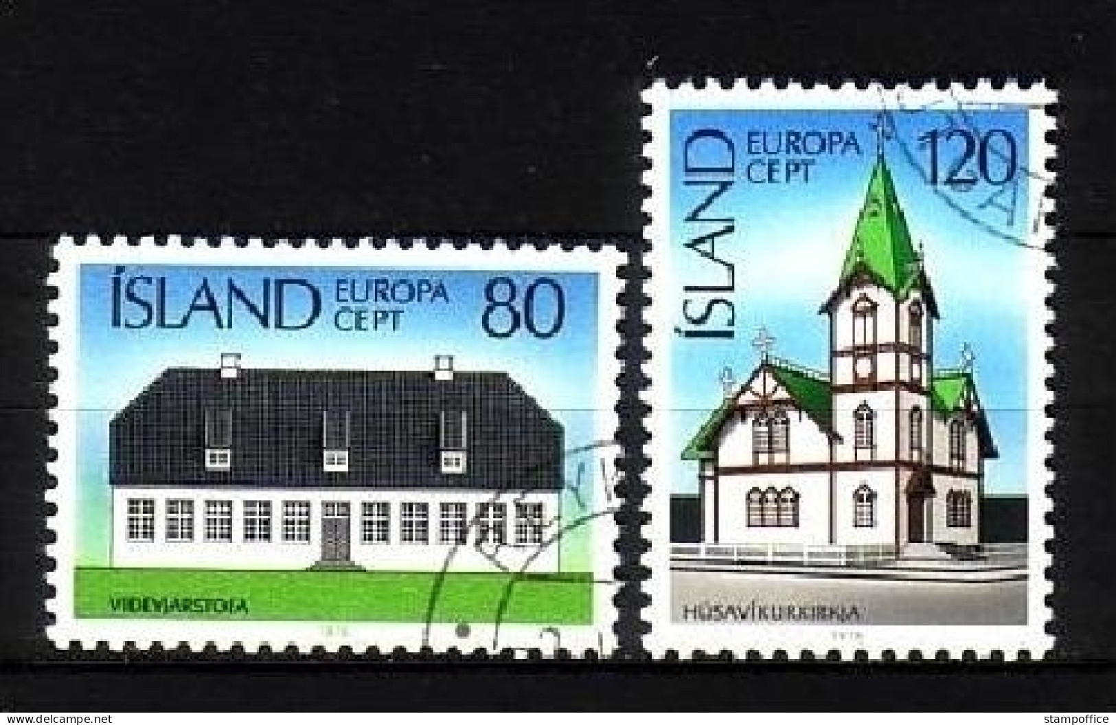 ISLAND MI-NR. 530-531 GESTEMPELT(USED) EUROPA 1978 BAUDENKMÄLER KIRCHE - 1978