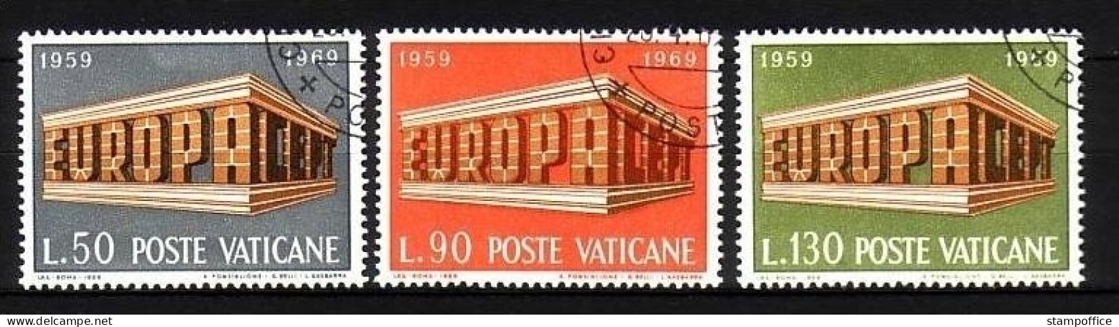 VATIKAN MI-NR. 547-549 O EUROPA 1969 - EUROPA CEPT - 1969