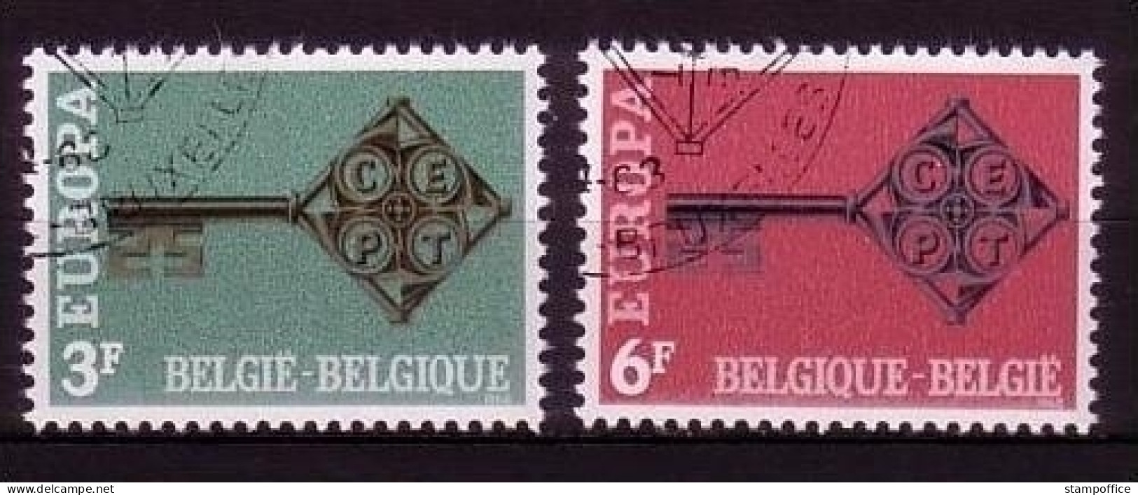 BELGIEN MI-NR. 1511-1512 GESTEMPELT(USED) EUROPA 1968 KREUZBARTSCHLÜSSEL - 1968