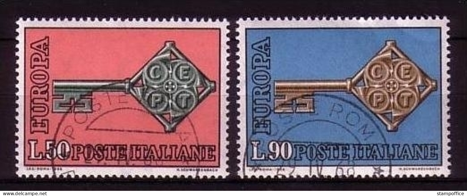 ITALIEN MI-NR. 1272-1273 O EUROPA 1968 - KREUZBARTSCHLÜSSEL - 1968