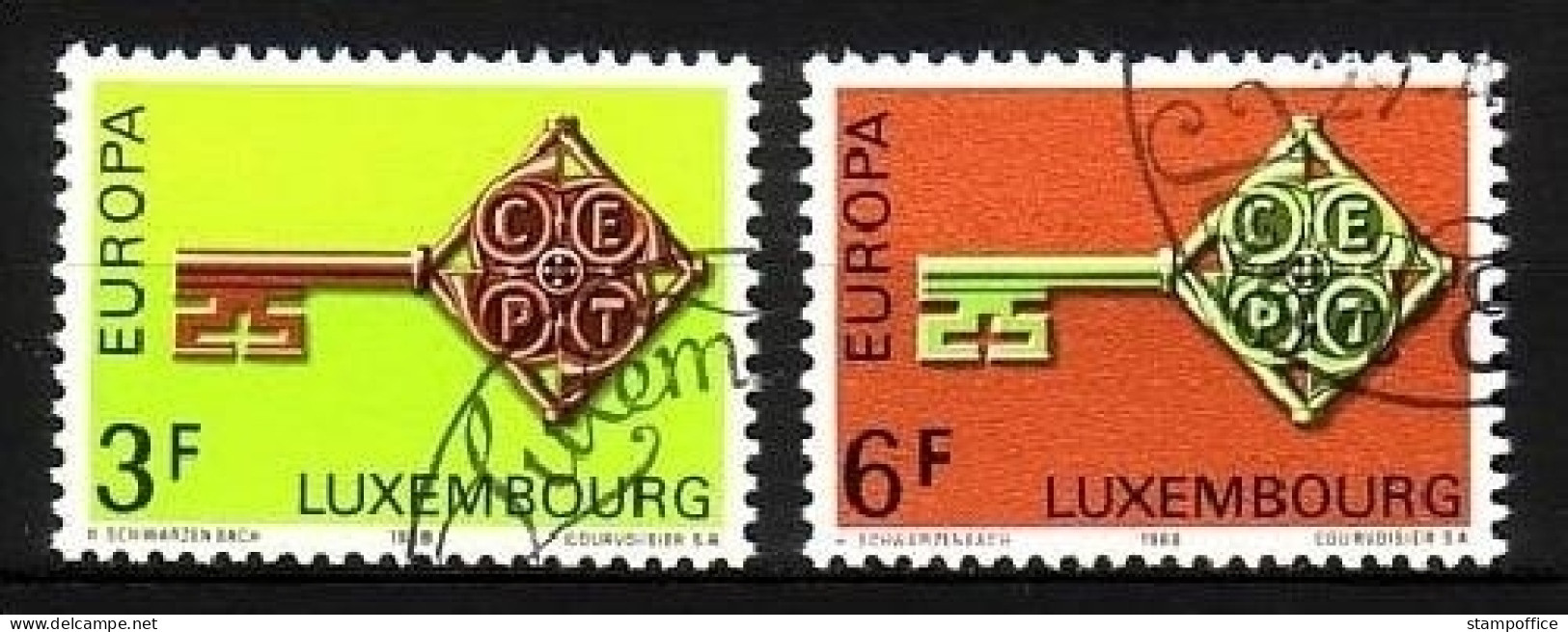 LUXEMBURG MI-NR. 771-772 O EUROPA 1968 - KREUZBARTSCHLÜSSEL - 1968