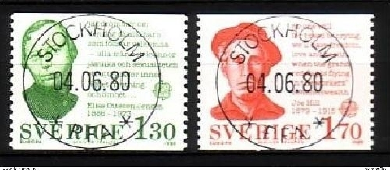 SCHWEDEN MI-NR. 1106-1107 GESTEMPELT(USED) EUROPA 1980 PERSÖNLICHKEITEN - 1980