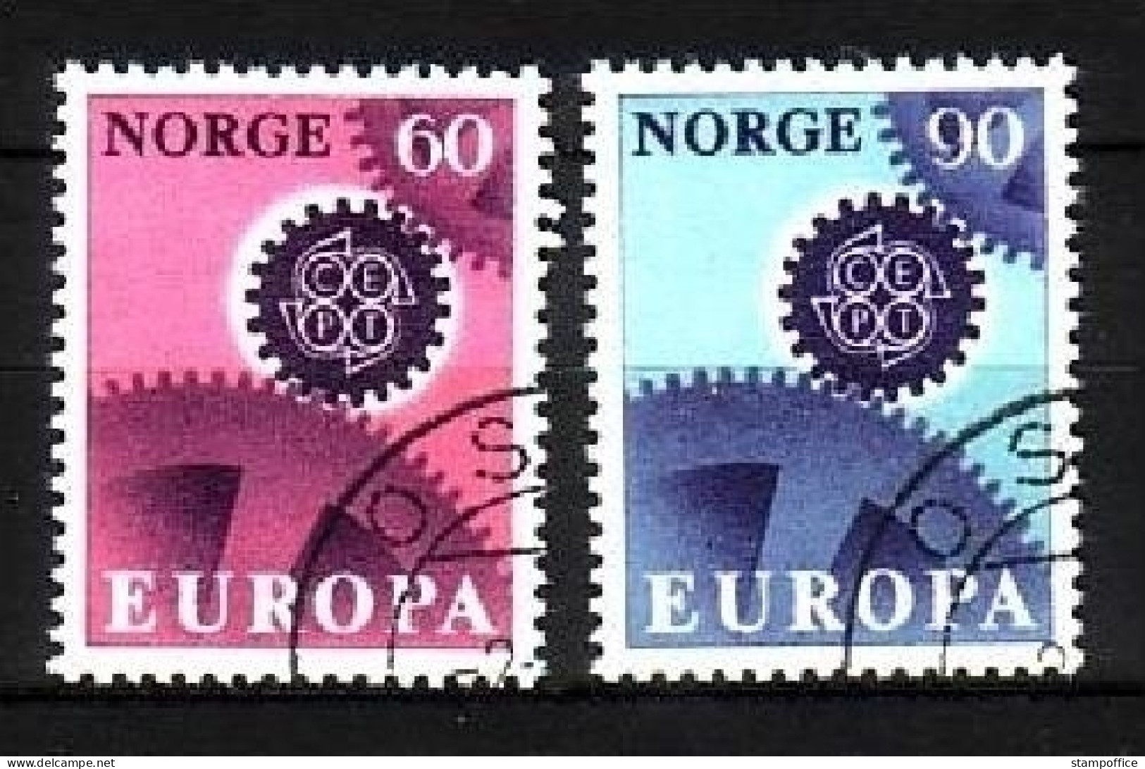 NORWEGEN MI-NR. 555-556 O EUROPA 1967 - ZAHNRÄDER - 1967