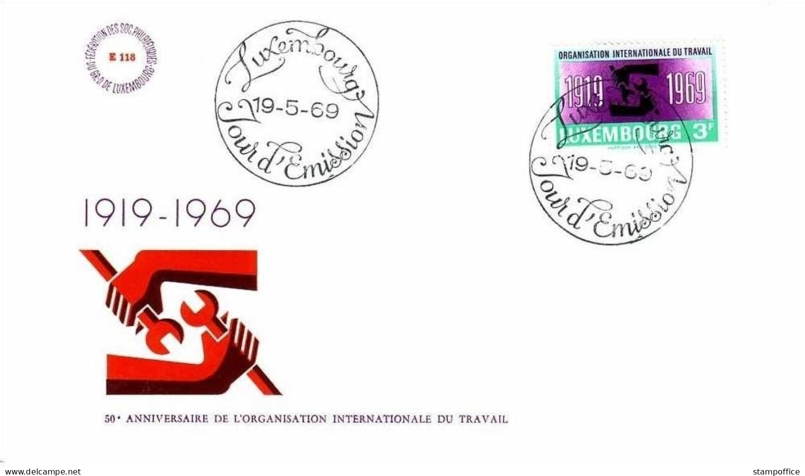 LUXEMBOURG MI-NR. 792 FDC ILO ARBEITSORGANISATION - FDC