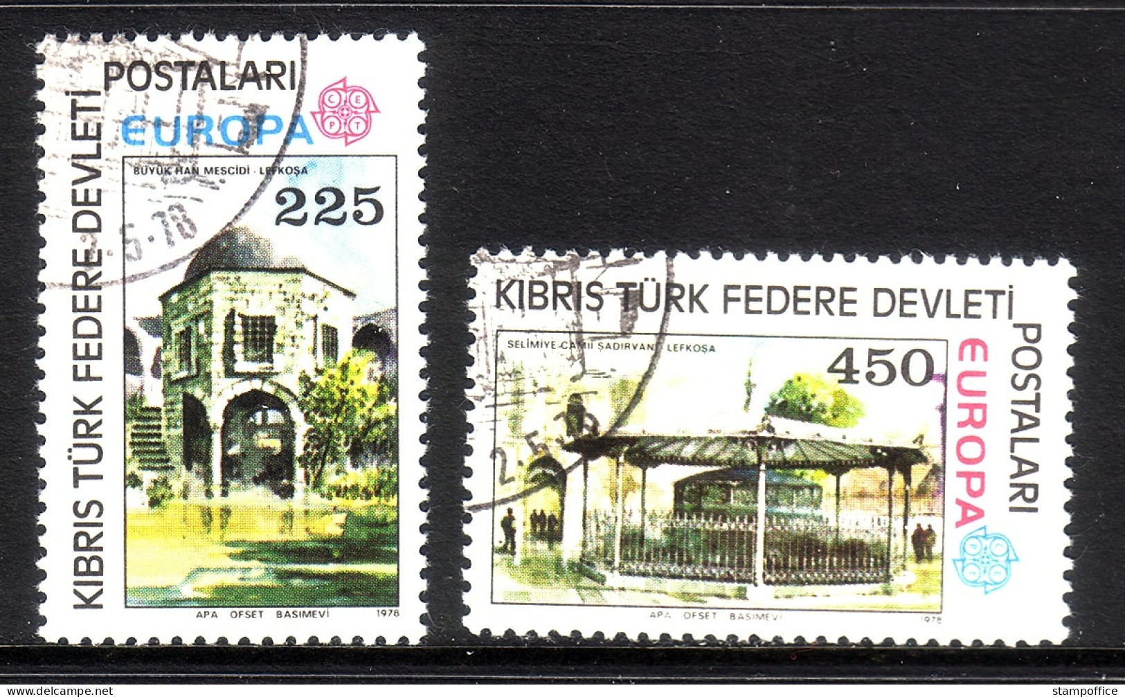 TÜRKISCH ZYPERN MI-NR. 55-56 GESTEMPELT(USED) EUROPA 1978 BAUDENKMÄLER - 1978