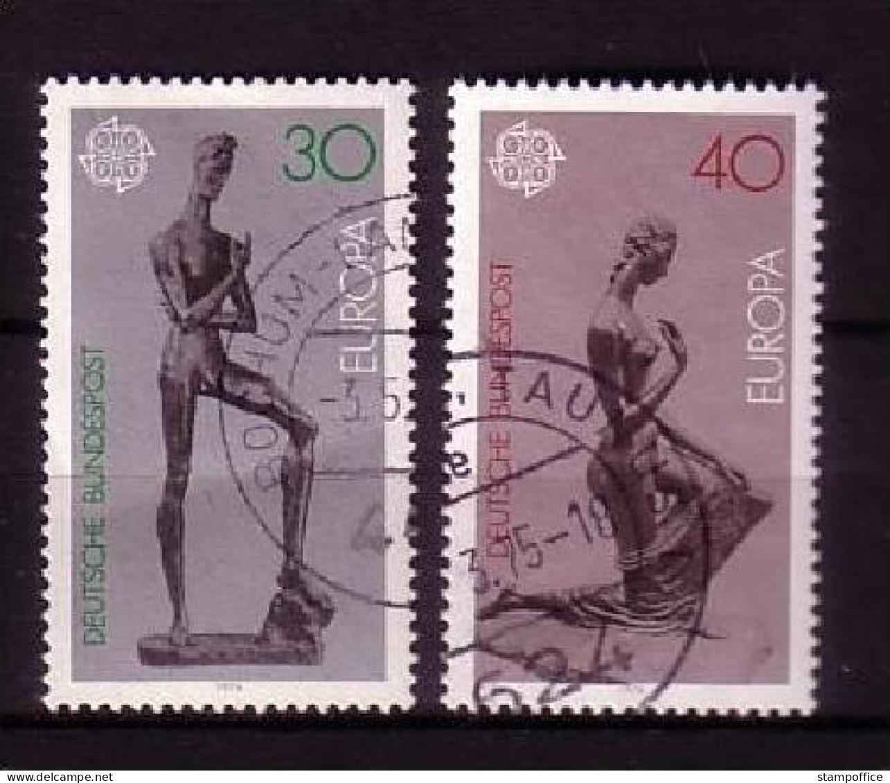 DEUTSCHLAND MI-NR. 804-805 GESTEMPELT(USED) EUROPA 1974 SKULPTUREN LEHMBRUCK - 1974