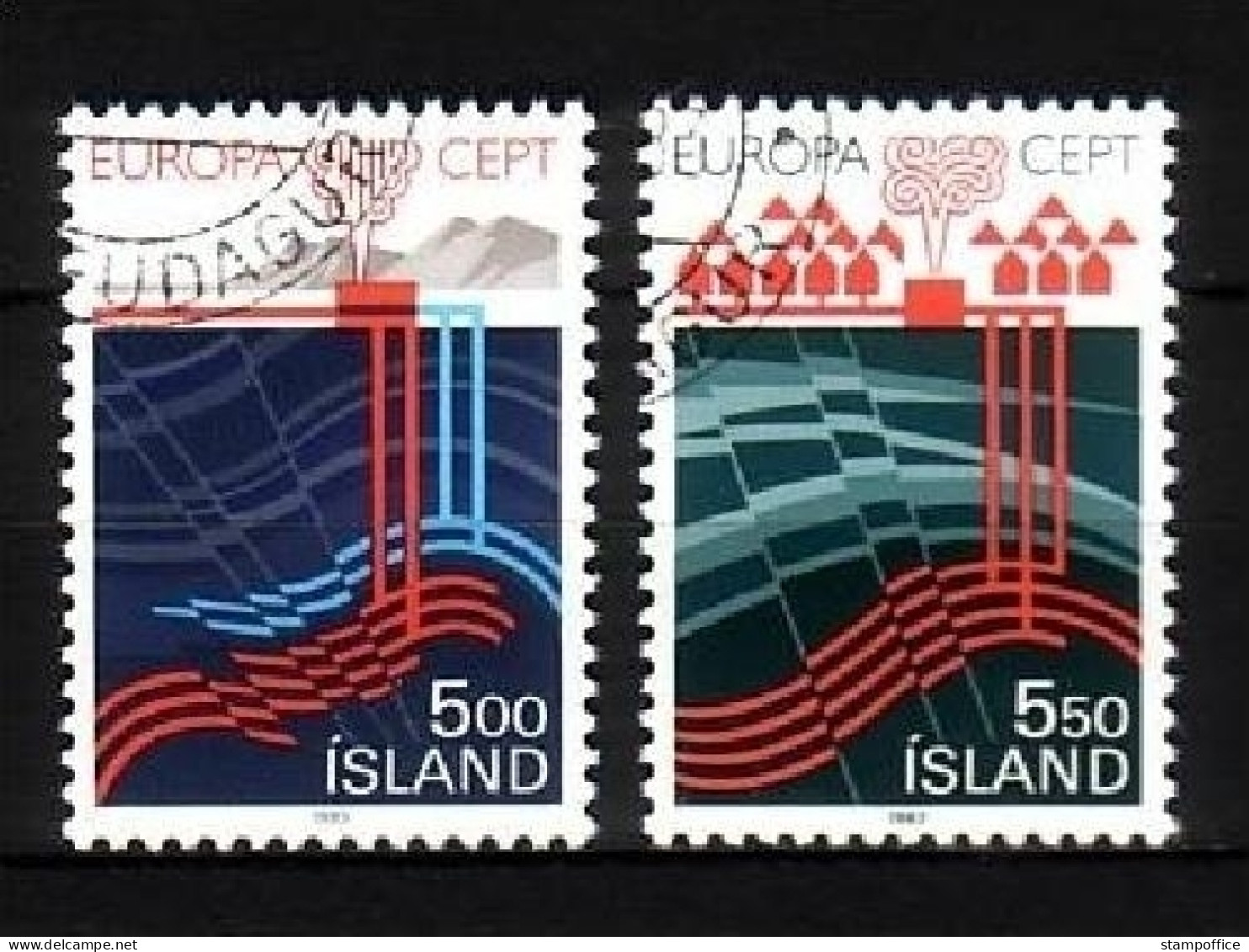ISLAND MI-NR. 598-599 GESTEMPELT(USED) EUROPA 1983 GROSSE WERKE ERDWÄRME - 1983