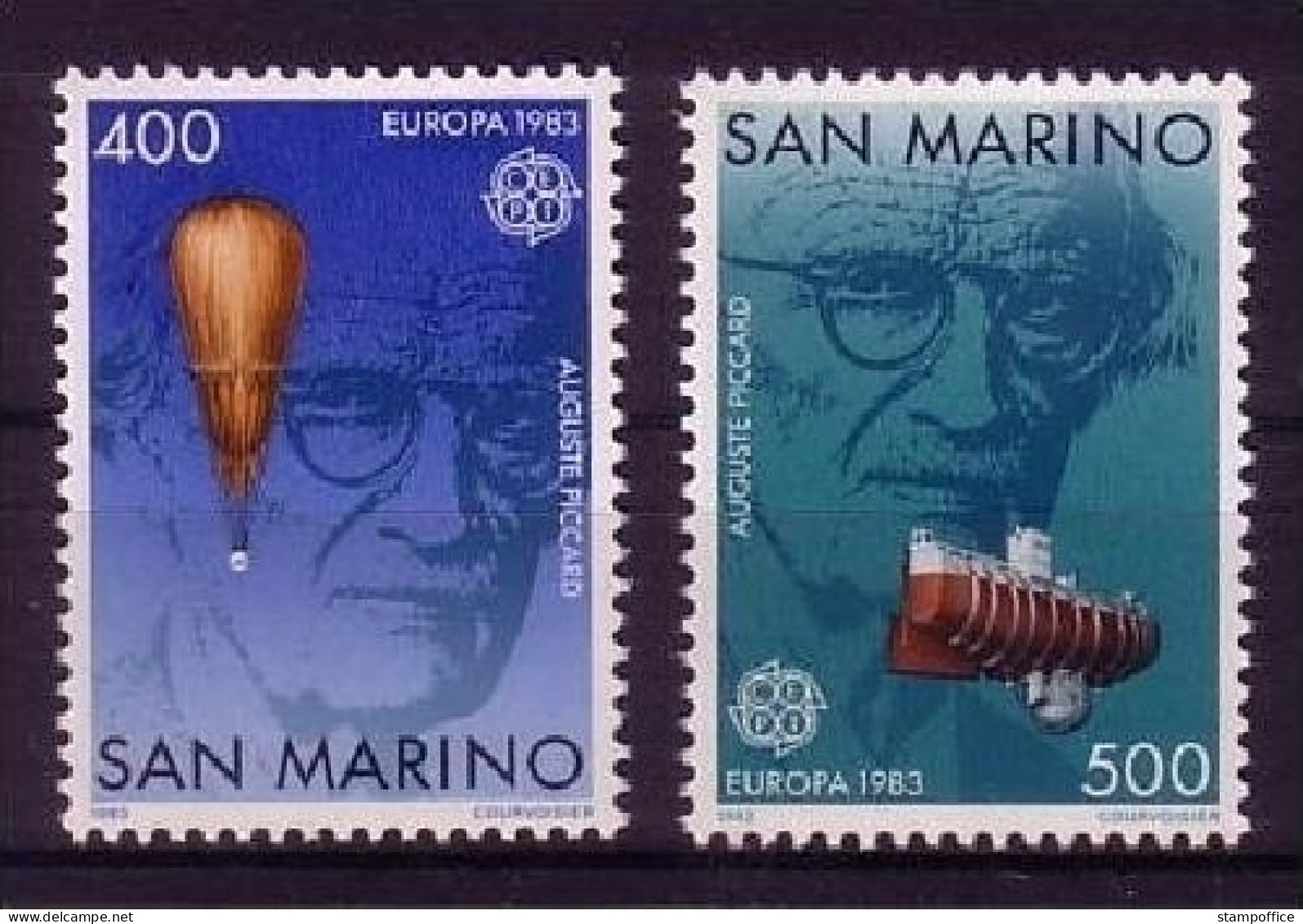 SAN MARINO MI-NR. 1278-1279 POSTFRISCH(MINT) EUROPA 1983 - GROSSE WERKE STRATOSPHÄRENBALLON BATHYSCAPH - 1983