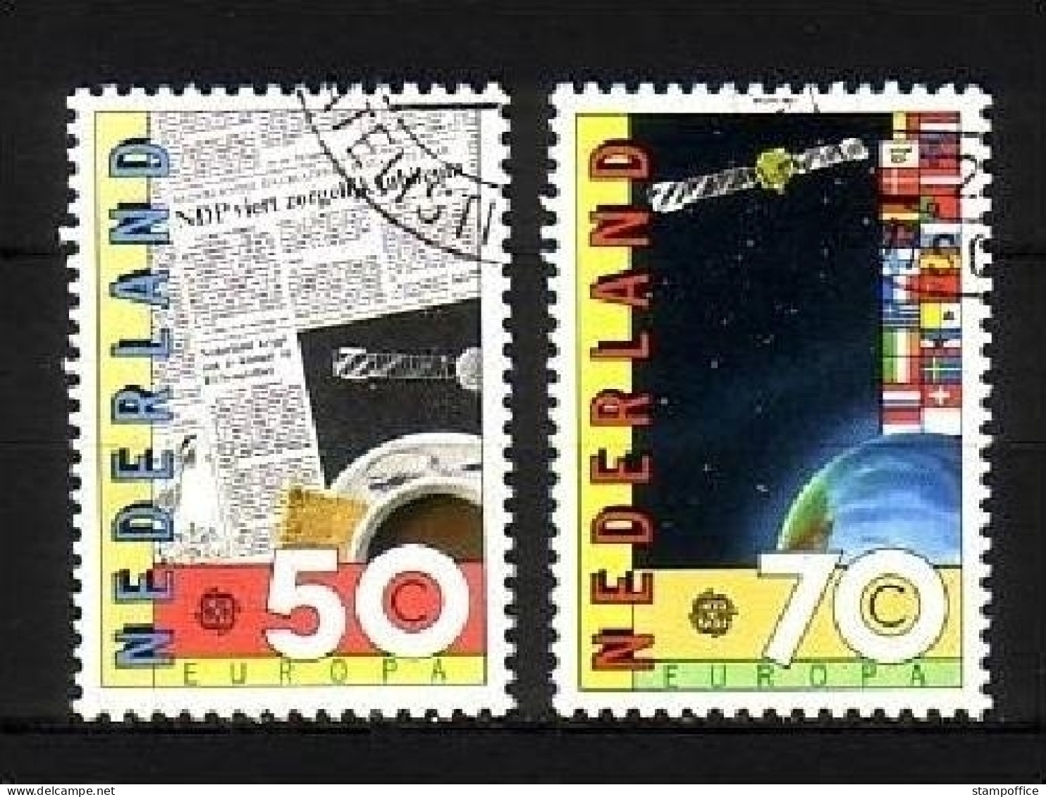 NIEDERLANDE MI-NR. 1232-1233 O EUROPA 1983 - GROSSE WERKE NACHRICHTENSATELLIT - 1983